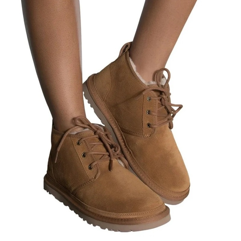 UGG Neumel lace-up ankle boots / booties in chestnut 11